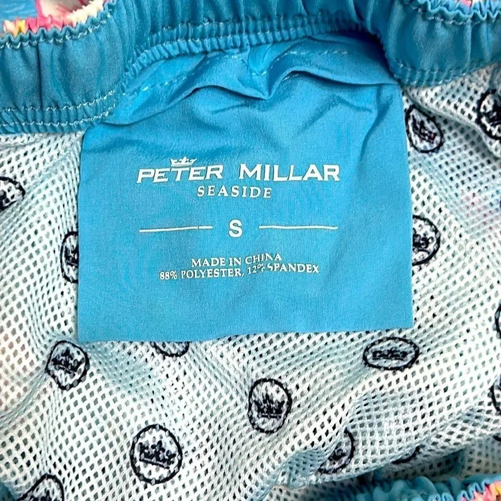 Peter Millar Blue Swim Trunks Seaside Hibiscus Harbour Size S Poolside Resort
